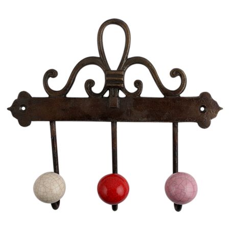 Multi Crackle Ceramic Iron Hooks